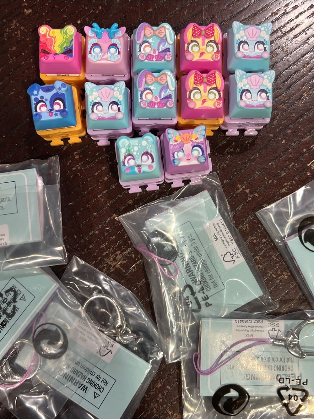 Cute Mini Character Clips - Pastel Blue Pink Purple